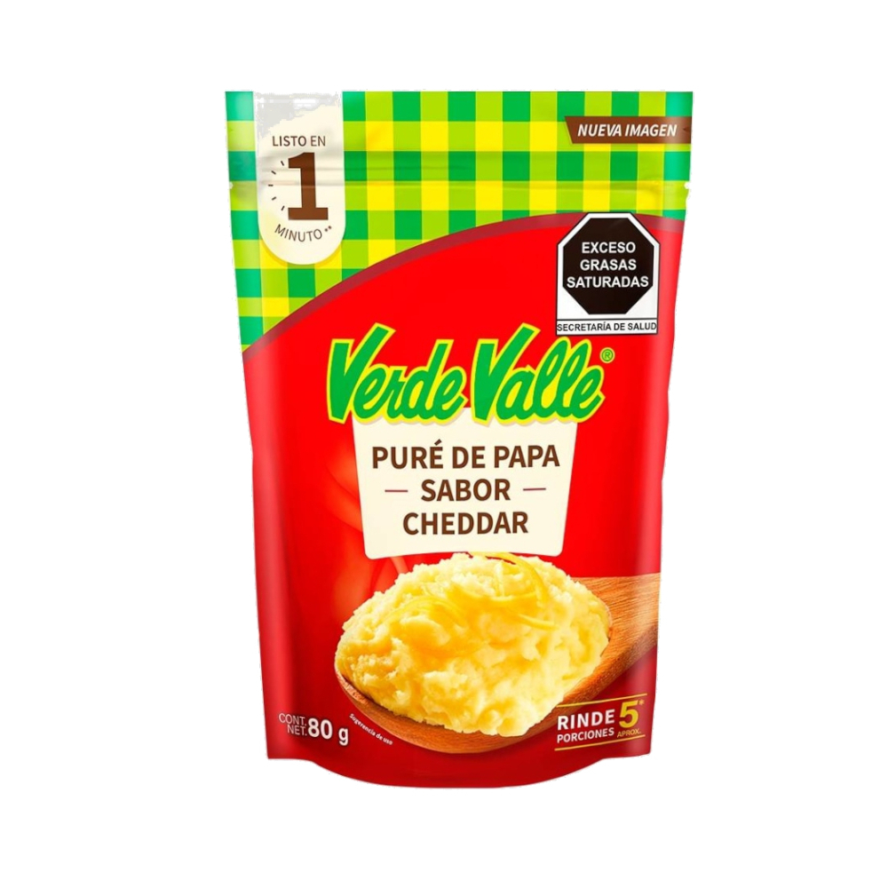 Puré de papa sabor queso cheddar Verde Valle (80 g / 2.82 oz)